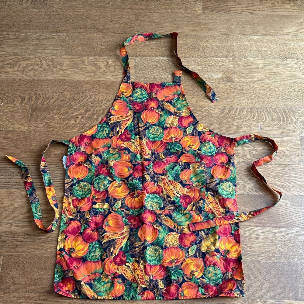 Vibrant Multicolor Fall Harvest Apron for Home Kitchen